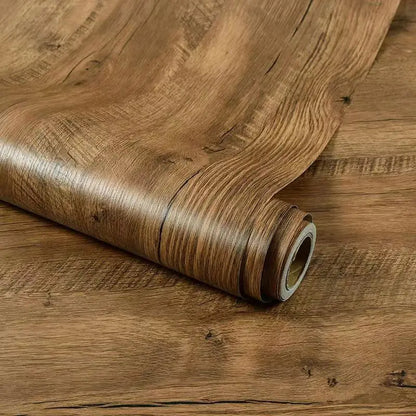 Wood Grain DIY Sticker PVC Self Adhesive Waterproof Wallpapers Renovation Furnitures Wall Stickers Home Decor Sticky Paper Decal