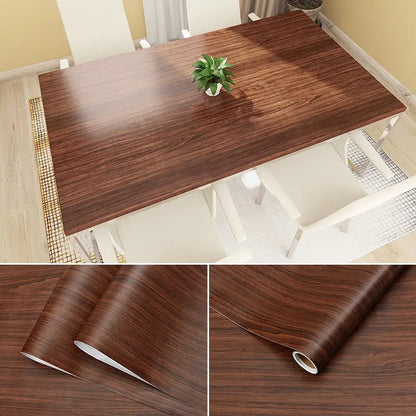 Wood Grain DIY Sticker PVC Self Adhesive Waterproof Wallpapers Renovation Furnitures Wall Stickers Home Decor Sticky Paper Decal