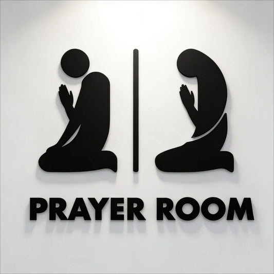 3D Acrylic Islamic Wall Art - Self-Adhesive Mosque Decor, Prayer Sign for Home Restaurant, Holiday Gift