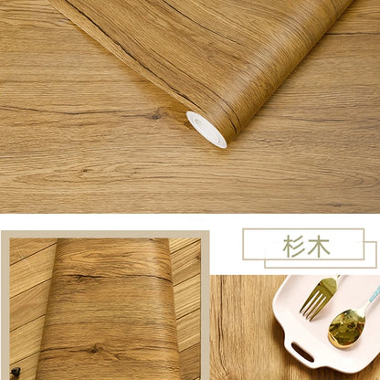 Wood Grain DIY Sticker PVC Self Adhesive Waterproof Wallpapers Renovation Furnitures Wall Stickers Home Decor Sticky Paper Decal