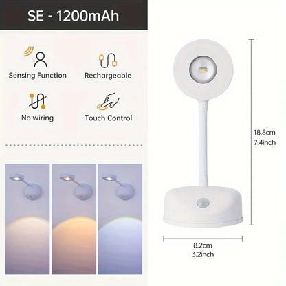 Wall Lamp Rechargeable Intelligent Human Sensing Wireless Night Light Dimmable LED Spotlights for Decoration Painting Lighting